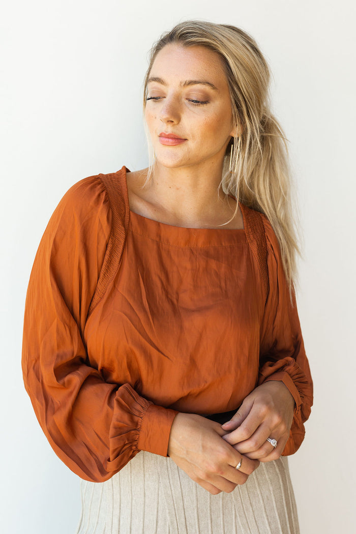 mode, honey bee satin top