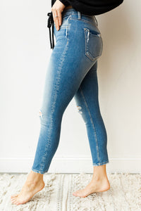 mode, distressed crop skinny