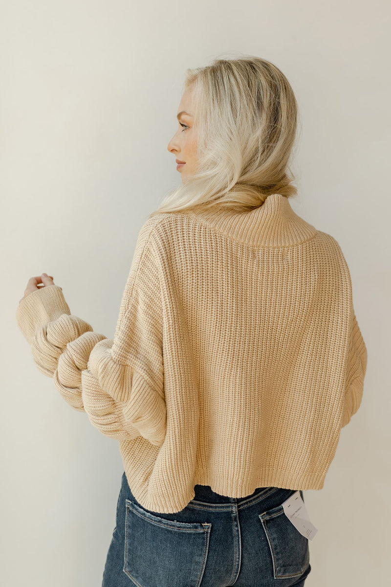 mode, donut sleeve cropped sweater