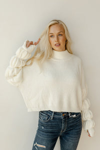 mode, donut sleeve cropped sweater