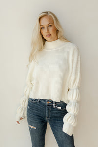 mode, donut sleeve cropped sweater