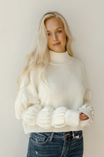 mode, donut sleeve cropped sweater