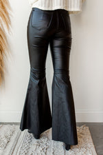 mode, hold on faux leather flares