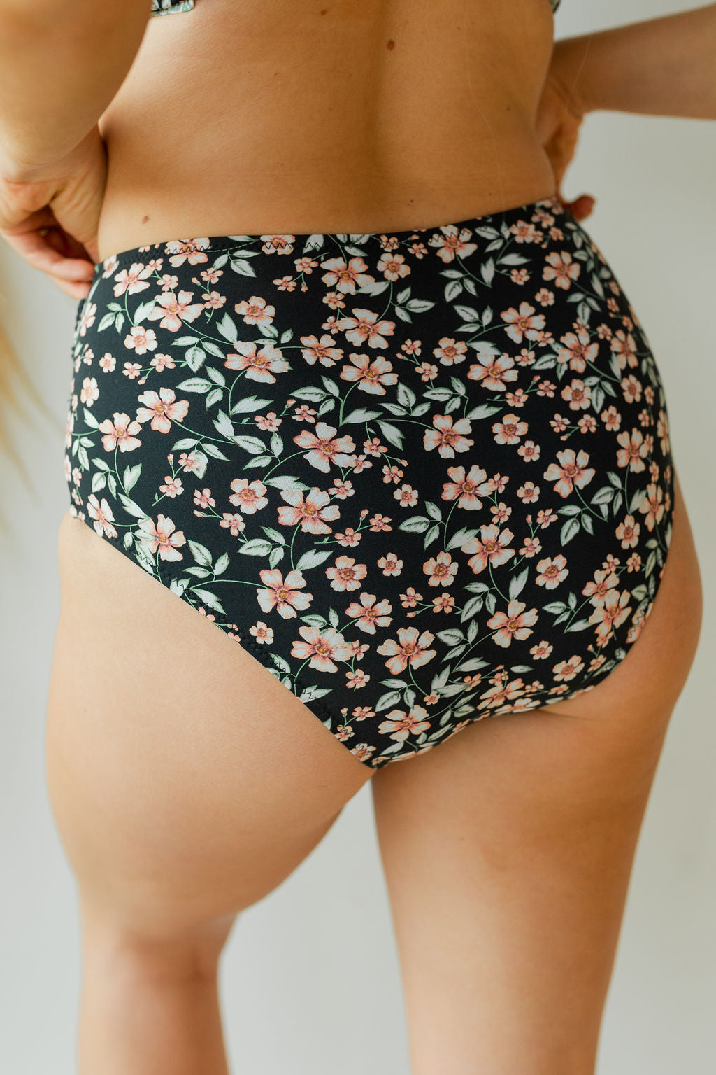 mode, itsy floral floral high waist swim
