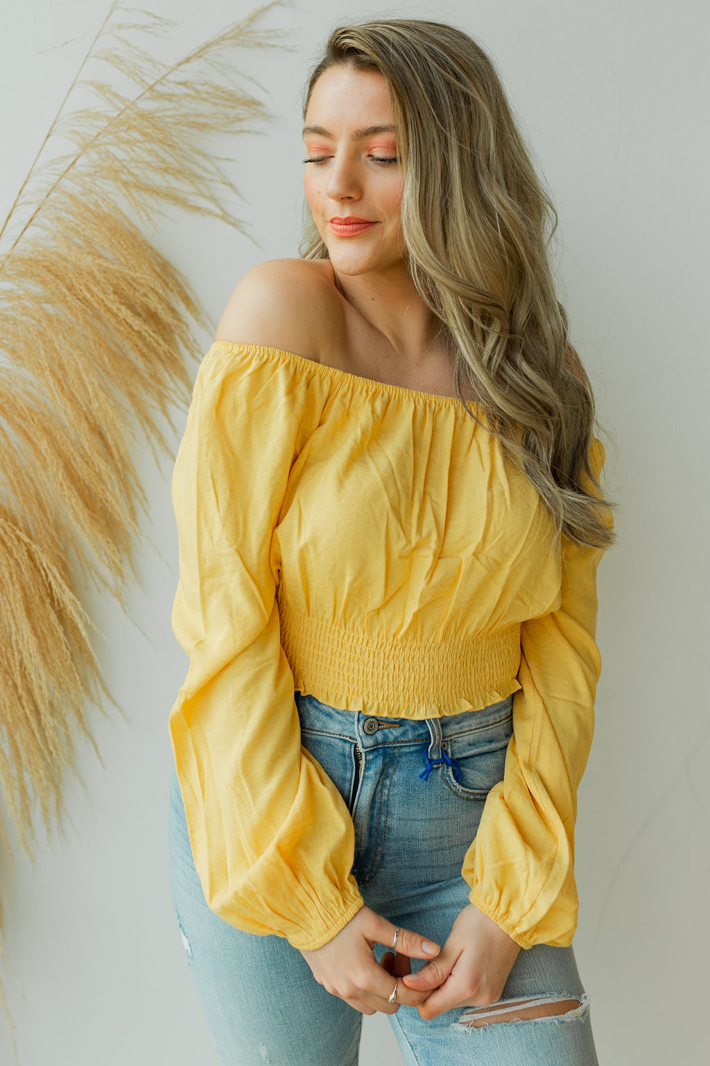 mode, golden rays crop blouse
