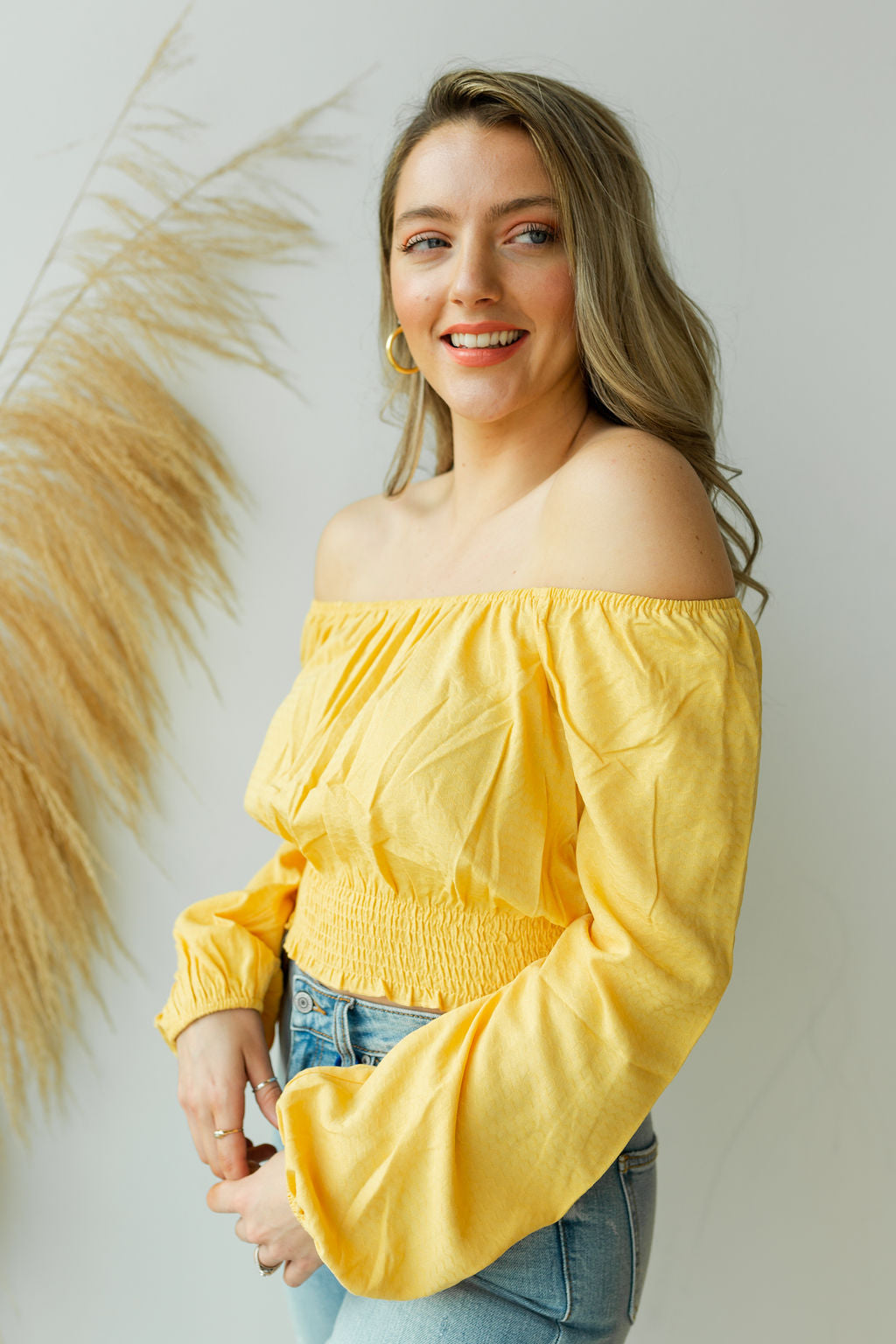 mode, golden rays crop blouse