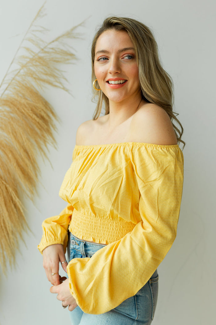 mode, golden rays crop blouse