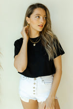 mode, easy going crop tee