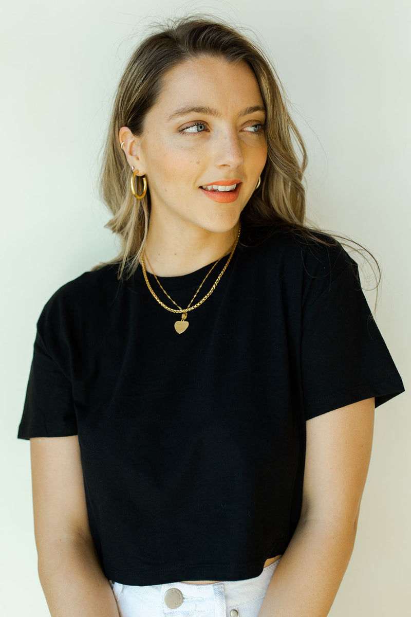 mode, easy going crop tee