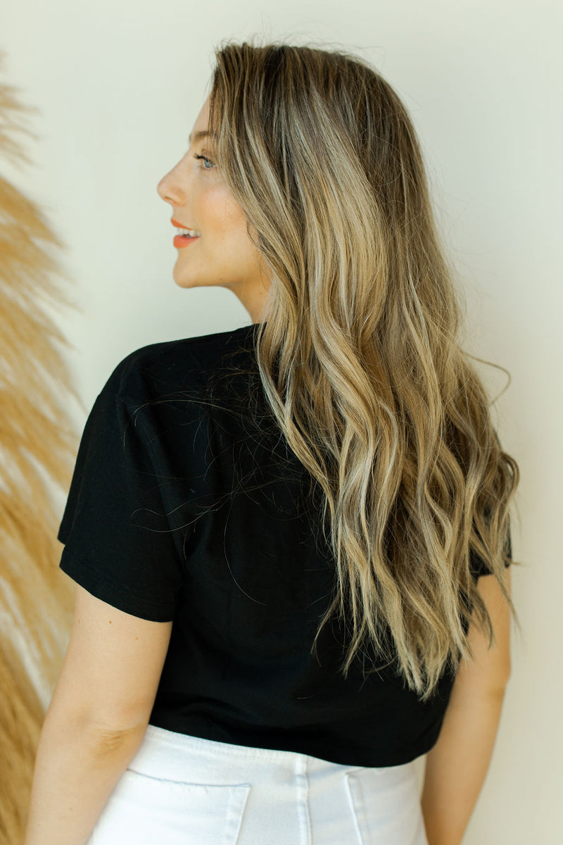 mode, easy going crop tee