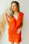 mode, happy thoughts smocking detail dress