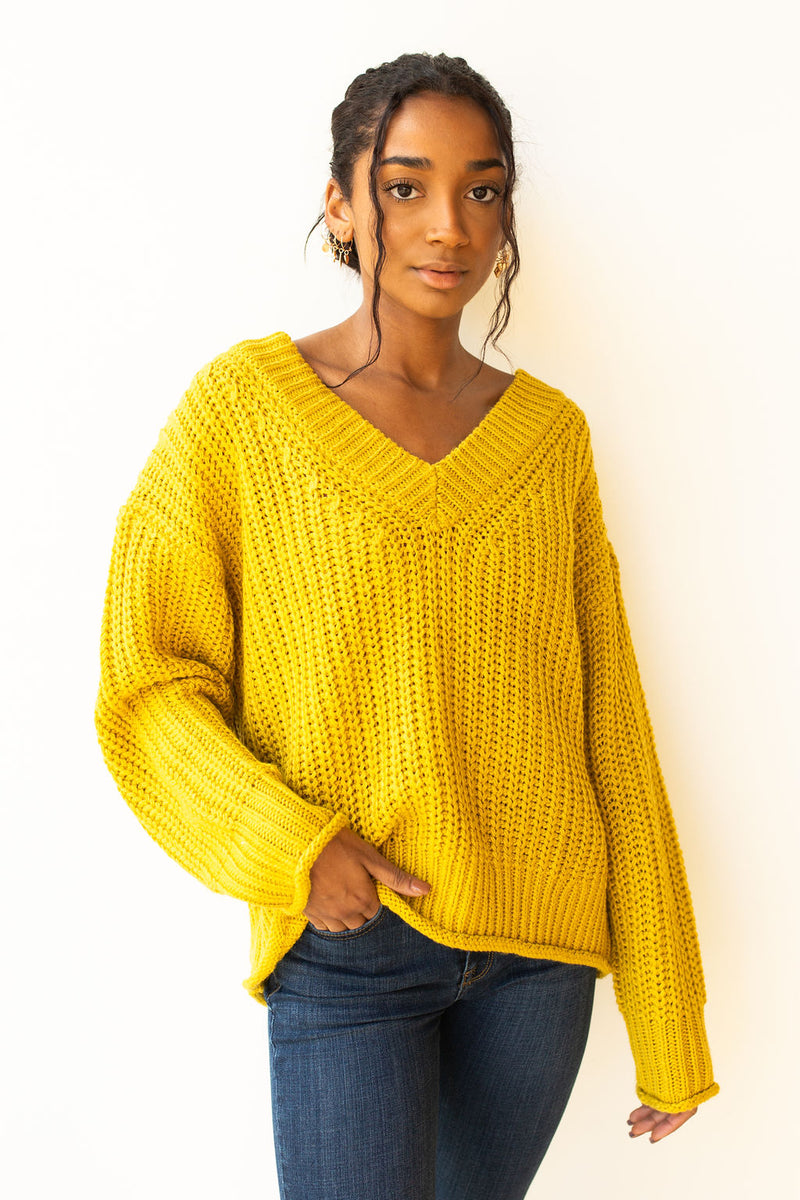 mode, lime slice sweater
