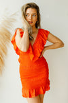 mode, happy thoughts smocking detail dress