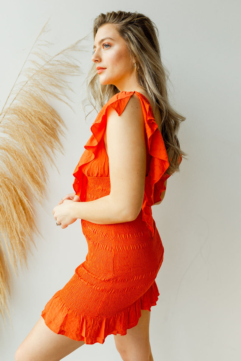 mode, happy thoughts smocking detail dress