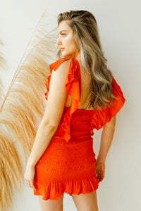 mode, happy thoughts smocking detail dress