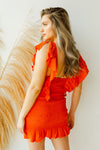 mode, happy thoughts smocking detail dress