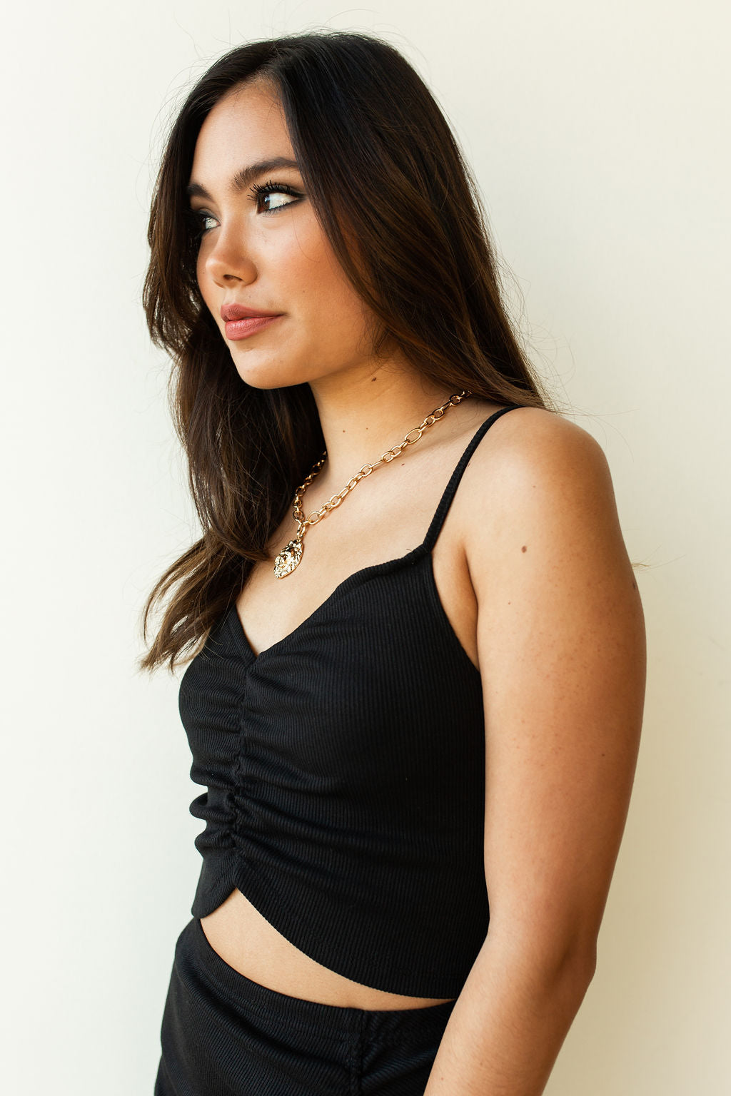 mode, luna cropped top black