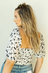 mode, flower puff sleeve