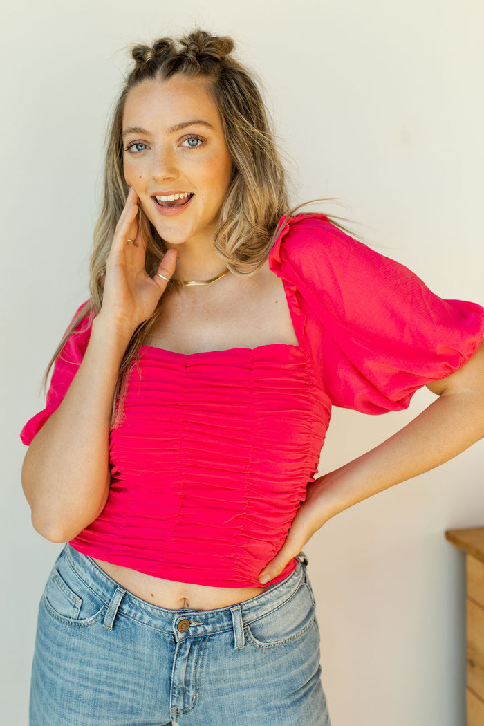 mode, iconic ruched top