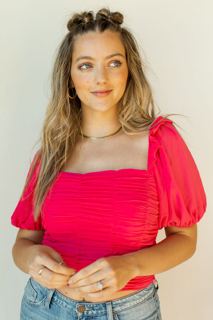 mode, iconic ruched top