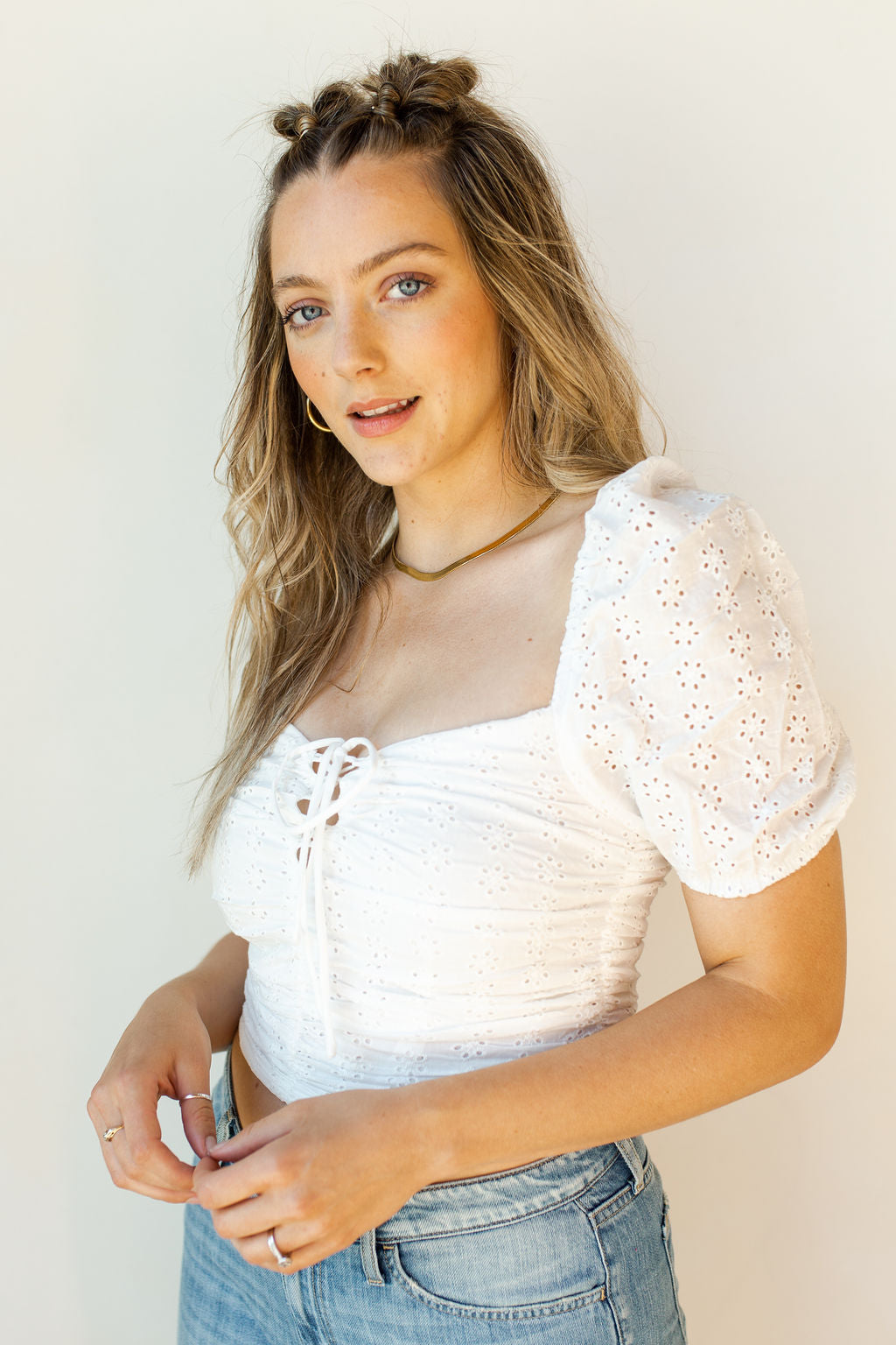 mode, looking divine embroidered crop