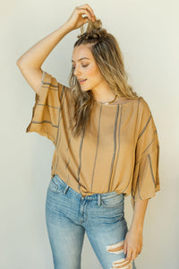mode, desert stripe top
