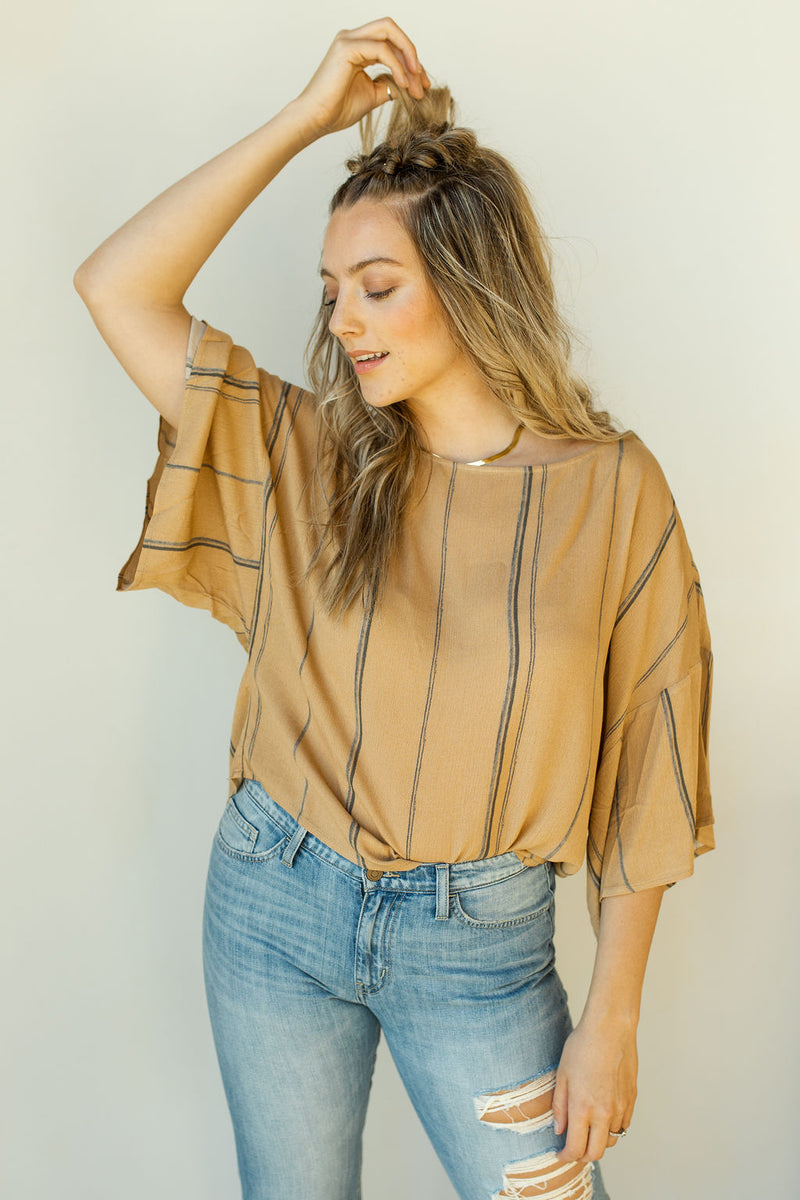mode, desert stripe top