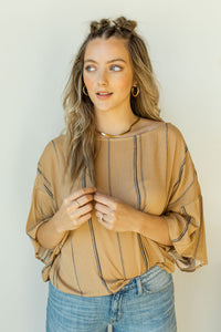 mode, desert stripe top