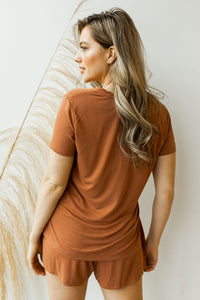mode, v neck short sleeve