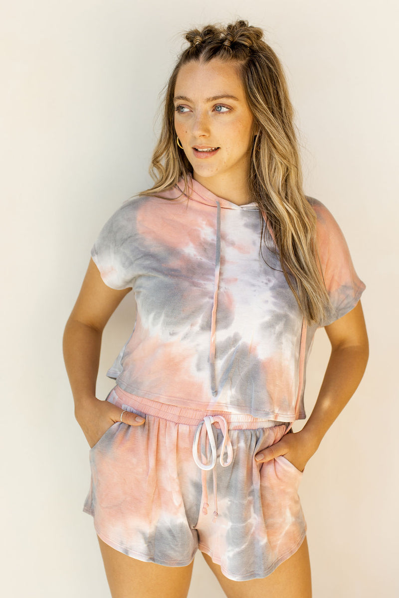 mode, sweets tie dye hoodie (set)