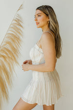 mode, natural tones stripe dress