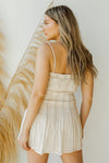mode, natural tones stripe dress