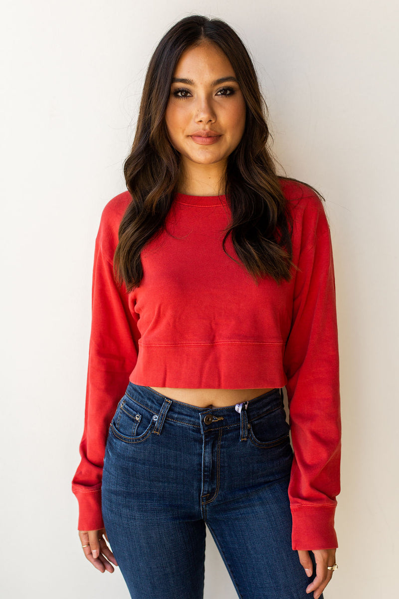mode, shake the feeling crop sweatshirt