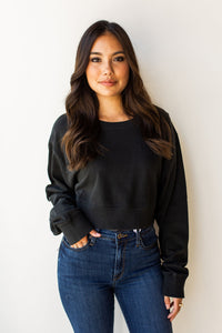 mode, shake the feeling crop sweatshirt
