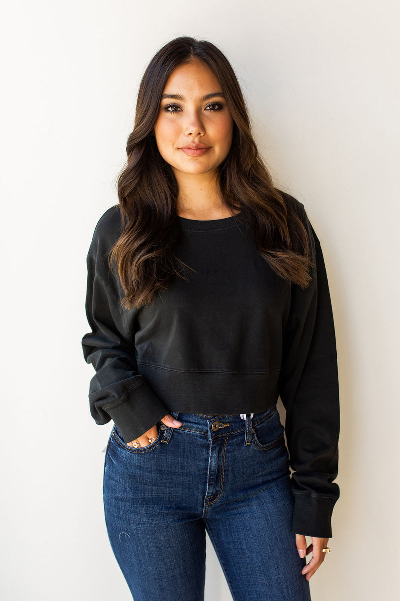 mode, shake the feeling crop sweatshirt
