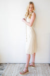 mode, linen safari midi dress
