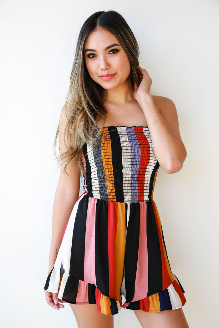 mode, color envy smocked tube romper
