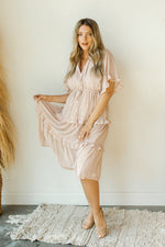 mode, life is peachy midi dress