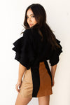 mode, flutter sleeve sweater