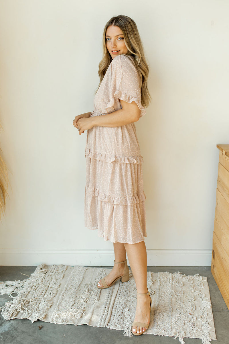 mode, life is peachy midi dress