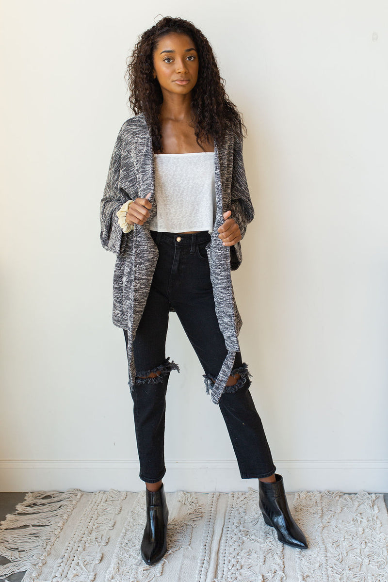 mode, knit kimono cardi