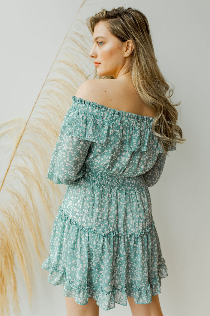mode, off the shoulder smocking dress