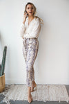 mode, snakeskin high waist trousers