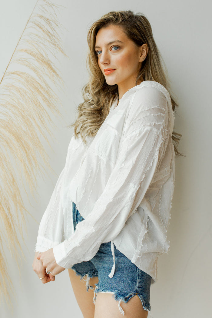 mode, flocked in linen hooded top
