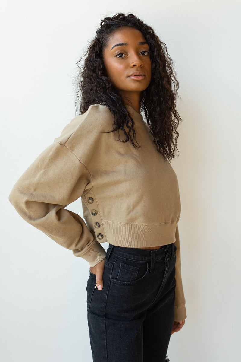 mode, portofino l/s knit fleece top