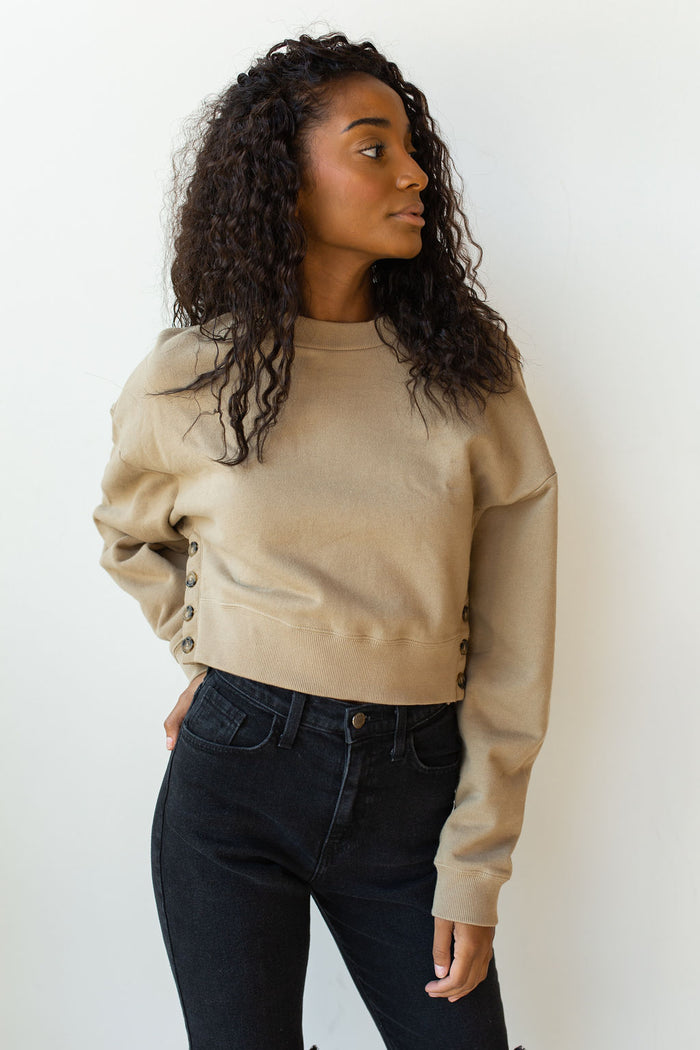 mode, portofino l/s knit fleece top