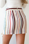 mode, mixed berry striped skirt