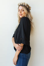 mode, super flow sleeve blouse