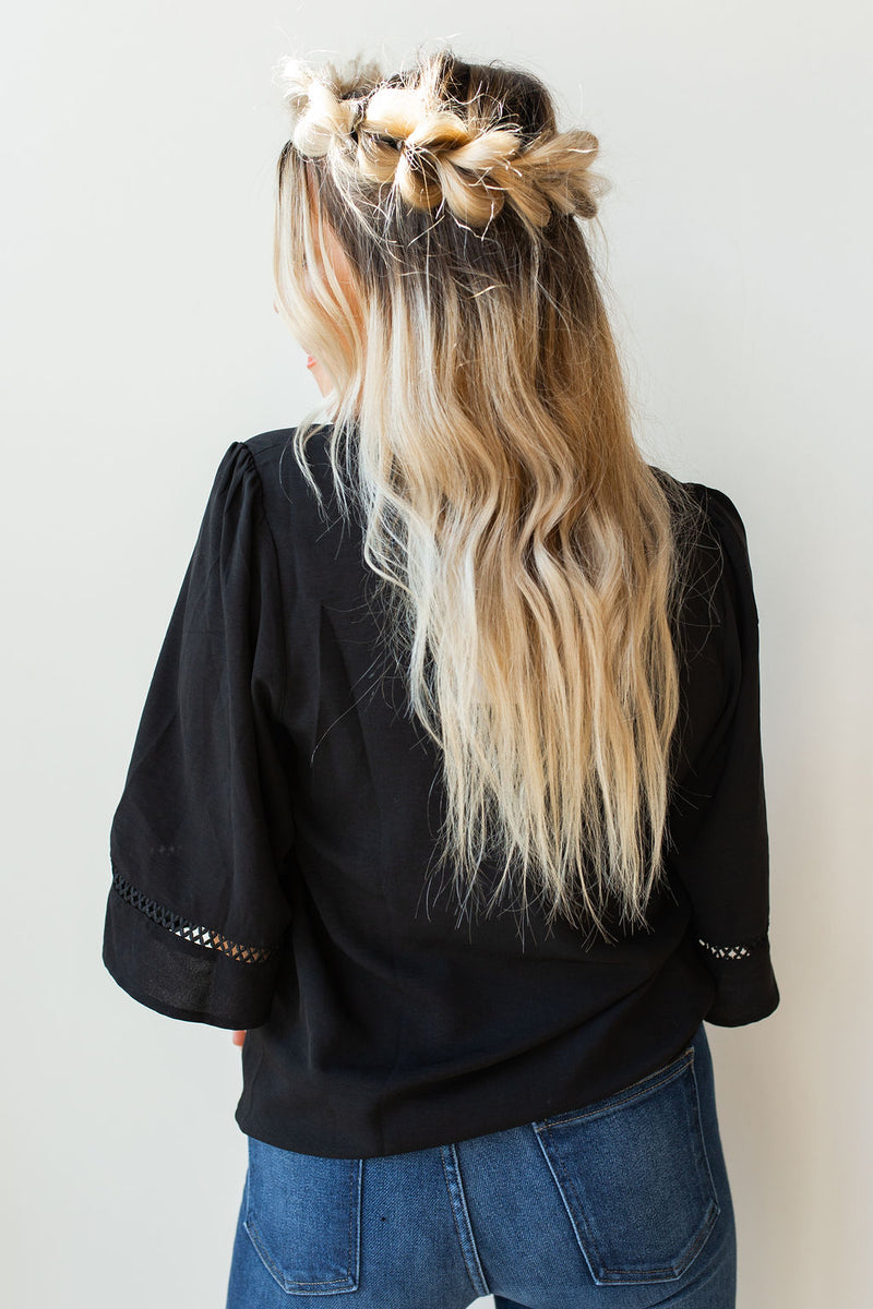mode, super flow sleeve blouse