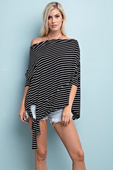 mode, stripes side tie top